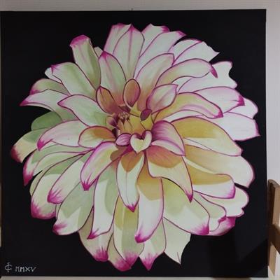 Dalia - Fiore dipinto ad olio su tela realizzato