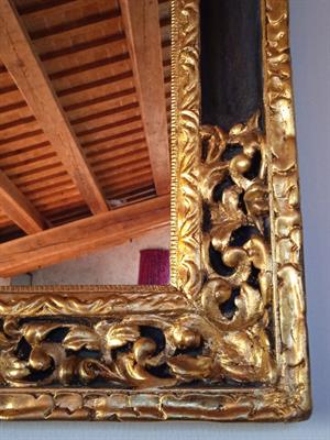 Specchiera in legno e oro del 1700