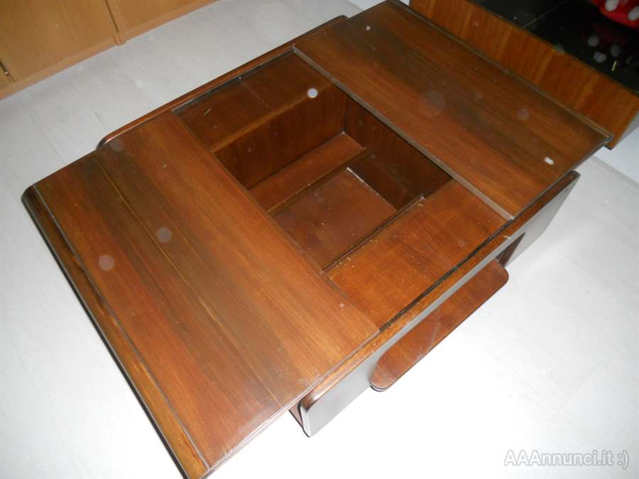 Tavolino contenitore Vintage, in legno, ottimo stato - Treviso